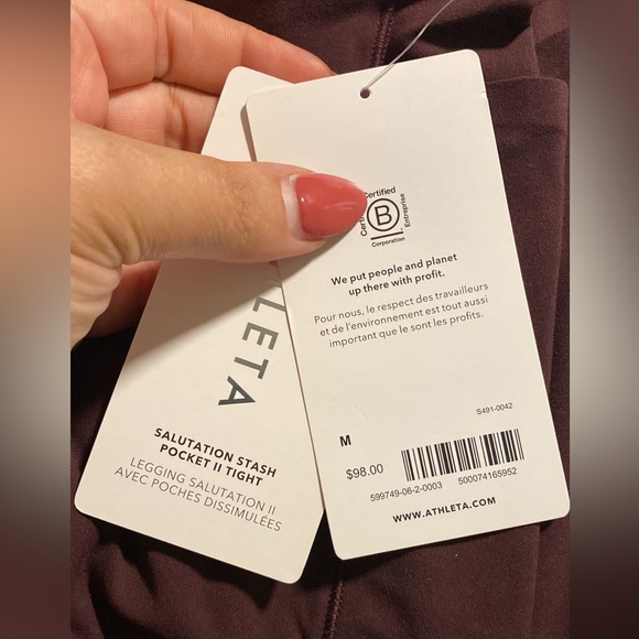 Athleta SALUTATION STASH HIGH RISE LEGGING // Spiced Cabernet #599749 - Picture 7 of 16